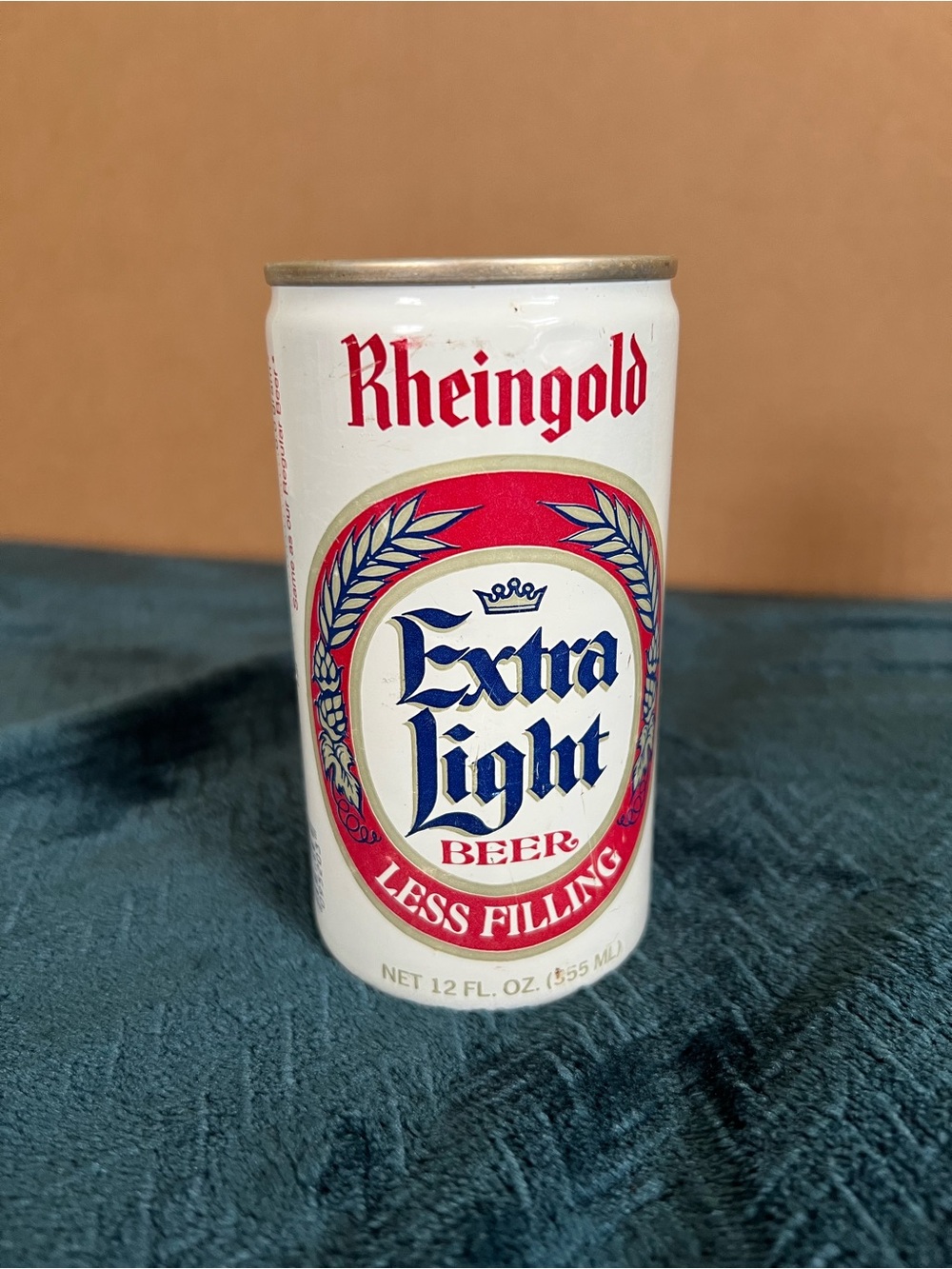 Rheingold Extra Light Beer Can - White, Red, Blue